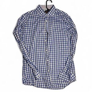 Ben Sherman Men's Gingham Button Up Shirt Blue White Check L Mod Style Shirt